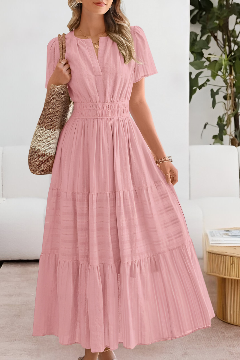 Freya Dunmore | Cotton Tiered Maxi Dress With Flutter Sleeves