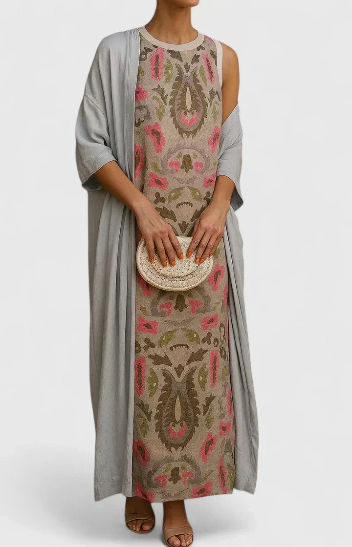 Georgina Wexford | Ikat Print Maxi Dress With Matching Stole