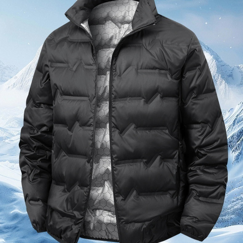 Ellis Barnaby | Quilted Black Mens Jacket With Stand-Up Collar
