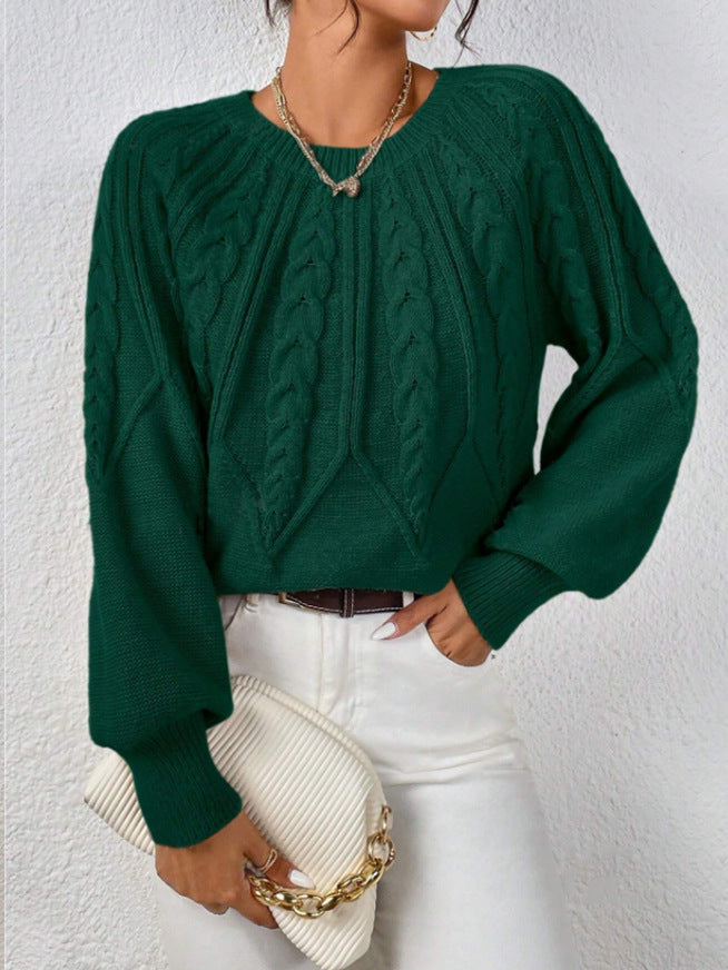 Lydia Cooper | Round Neck Cable Knit Sweater