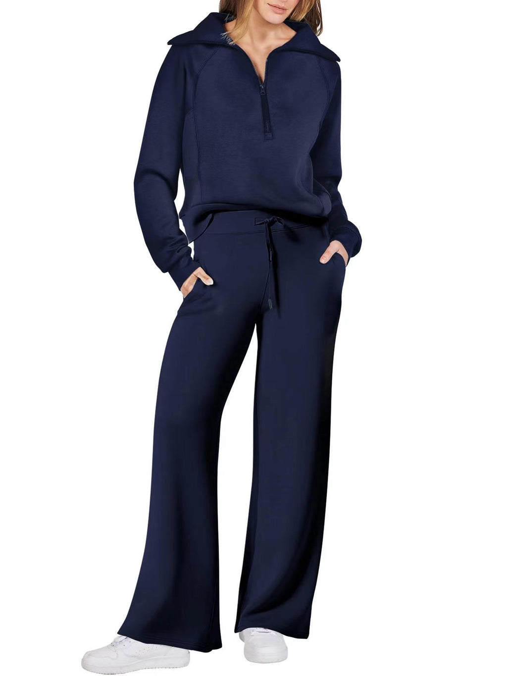 Harriet Griffiths | Half-Zip Hoodie & Wide-Leg Trousers Co-ord Set