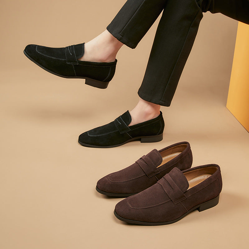 Percy Aldridge | Black Suede Penny Loafers