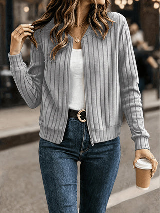 Georgina Blythe | Ribbed Zip-Up Cardigan