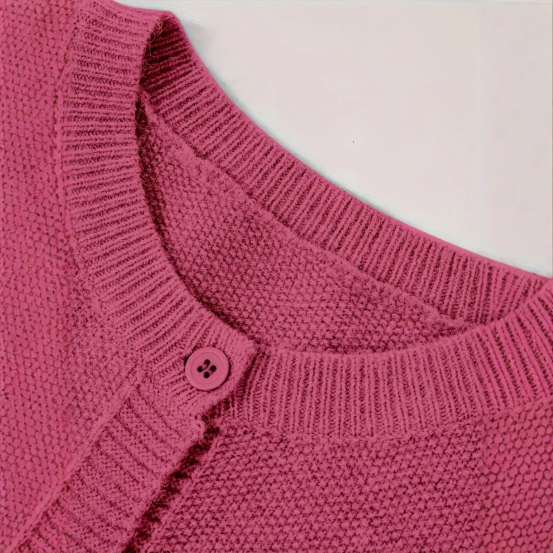 Emma Hughes | Rose Pink Knitted Crew Neck Cardigan