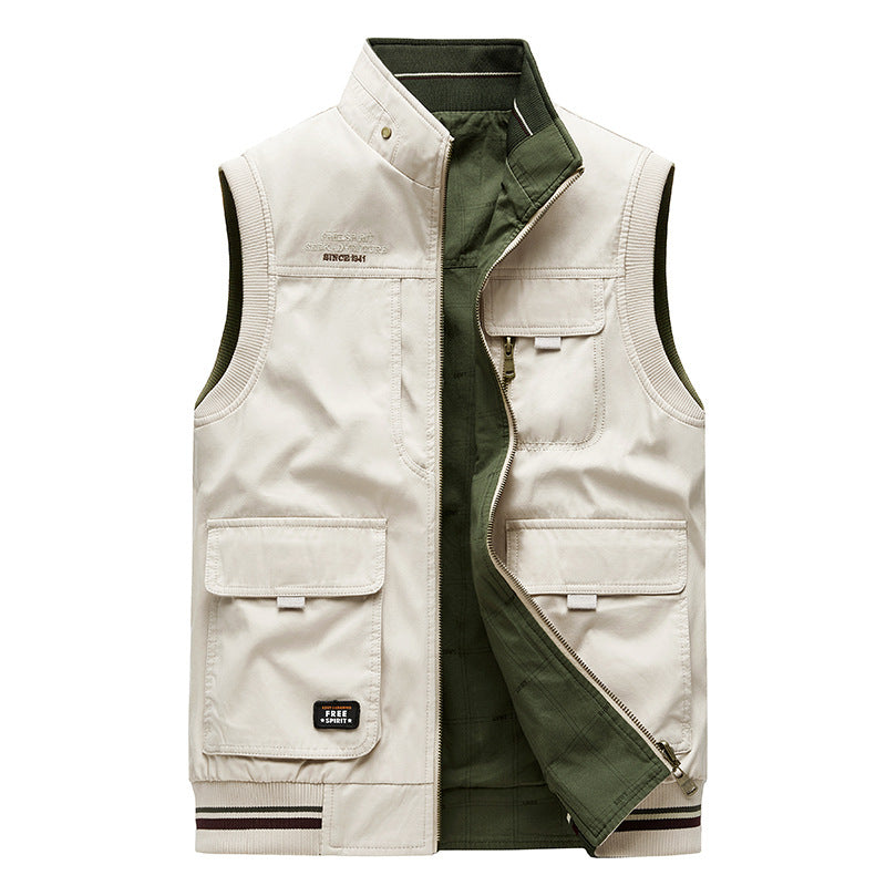 Nigel Ashbourne | Cotton Multi-Pocket Utility Vest for Men