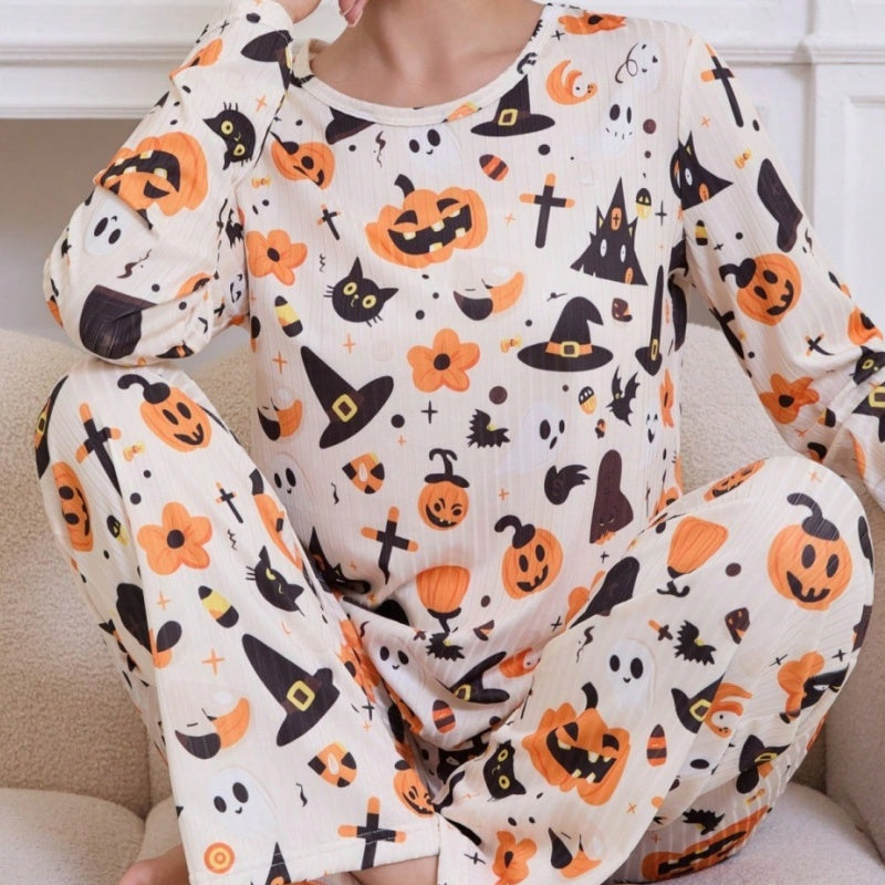 Bridget Coombes | Pumpkin Print Halloween Pyjama Set