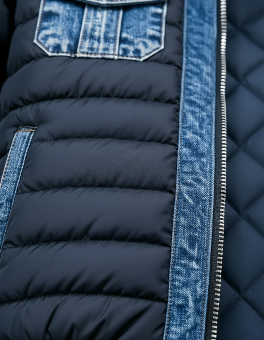 Men's Quilted Denim Hybrid Jacket