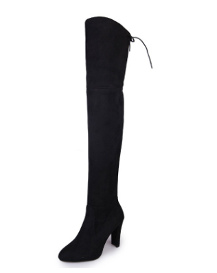 Rosie Barclay | Red Suede Over-the-Knee Heeled Boots