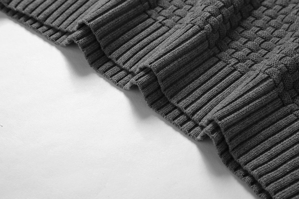 Jasper Coldwell | Textured Knit Hoodie With Drawstring Hood