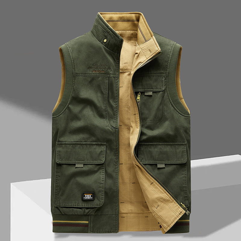 Nigel Ashbourne | Cotton Multi-Pocket Utility Vest for Men