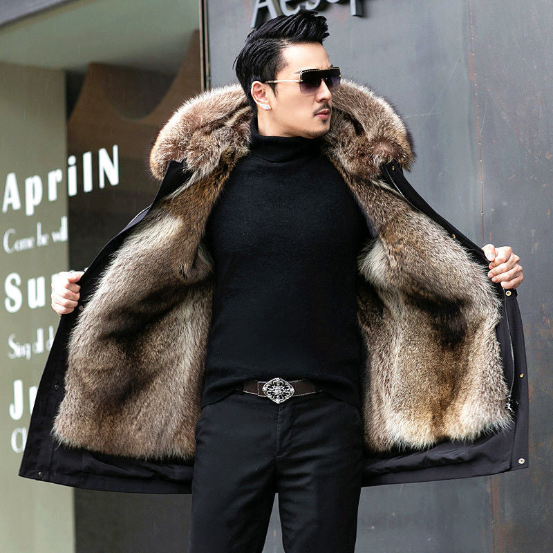 Duncan Holloway | Faux Fur Hooded Mens Coat