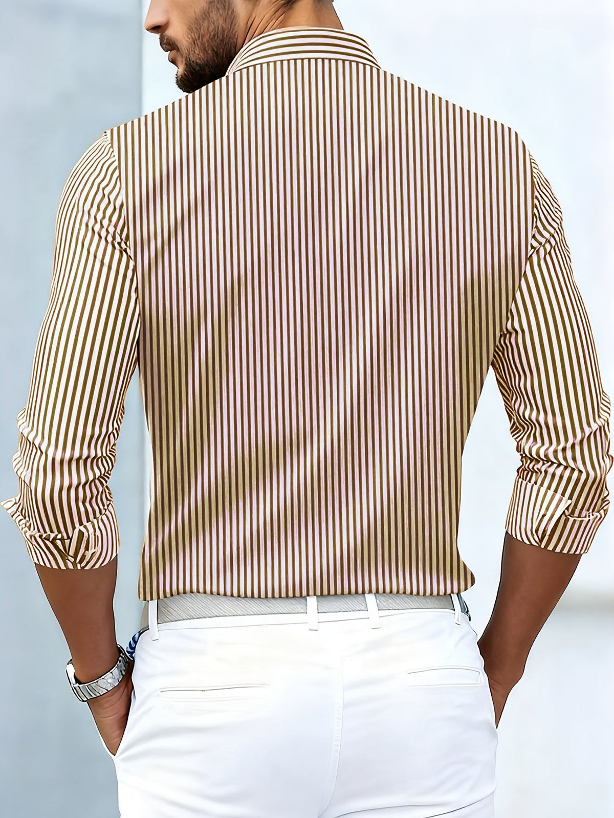 Thomas Redgrave | Striped Long Sleeve Shirt for Men