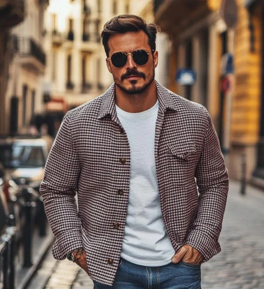 Callum Fraser | Houndstooth Print Mens Jacket
