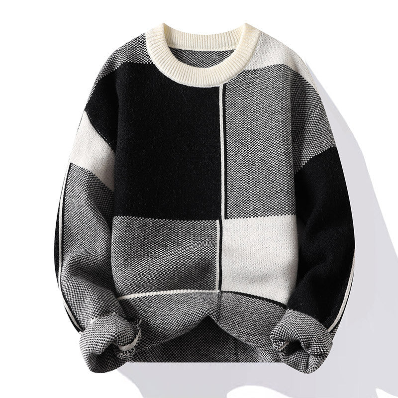 Oliver Standish | Colour Block Knitted Sweater For Men