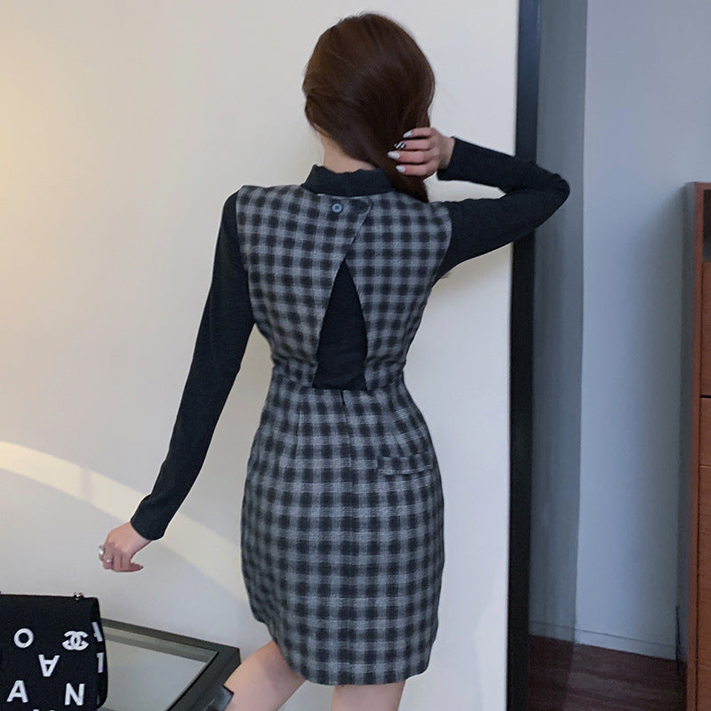 Imogen Fletcher | Plaid Pinafore Dress & Turtleneck Set