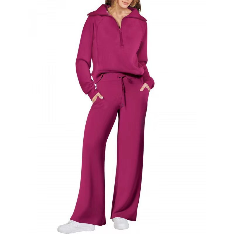 Harriet Griffiths | Half-Zip Hoodie & Wide-Leg Trousers Co-ord Set