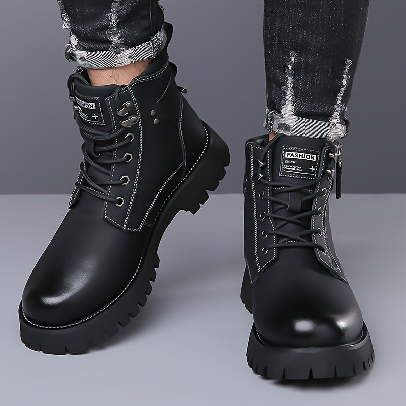Duncan Ferris | Rugged Black Leather Combat Boots