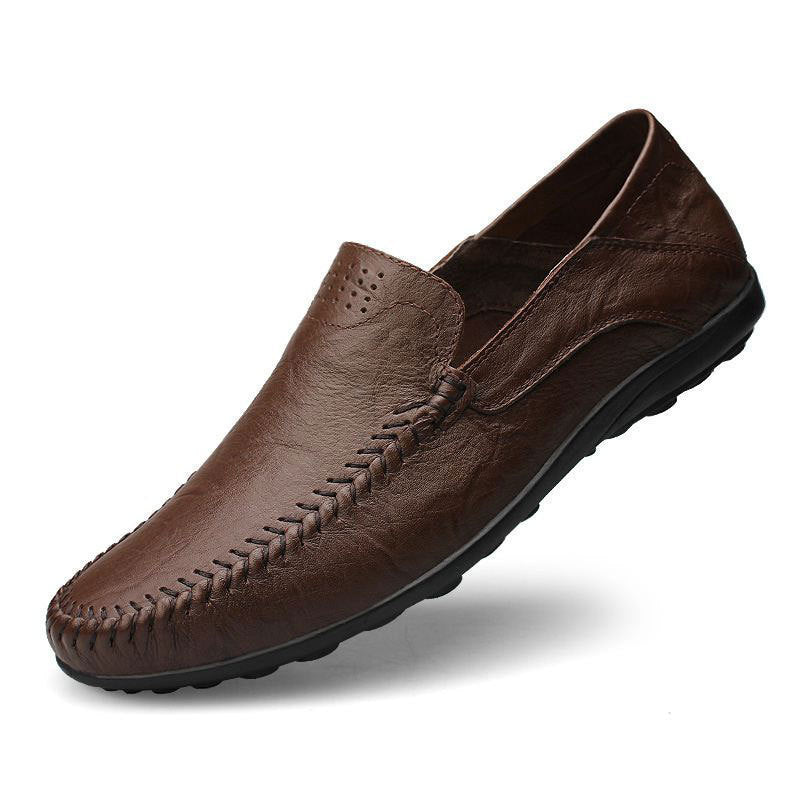 Nathaniel Prescott | Handstitched Leather Loafers With Woven Detail