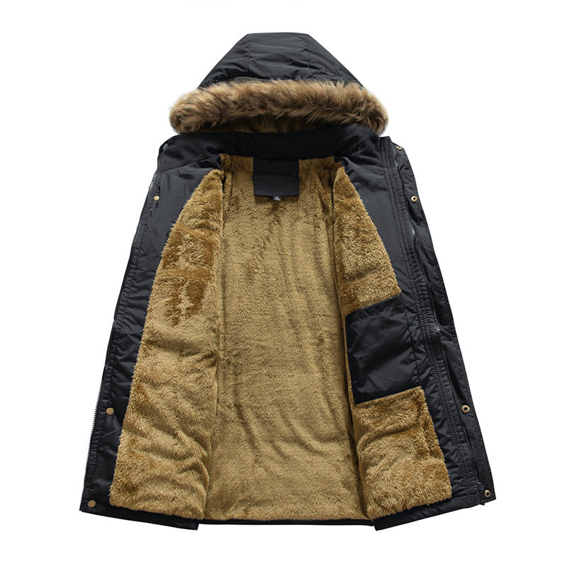 Hugo Griffiths | Hooded Faux Fur Trim Padded Mens Coat