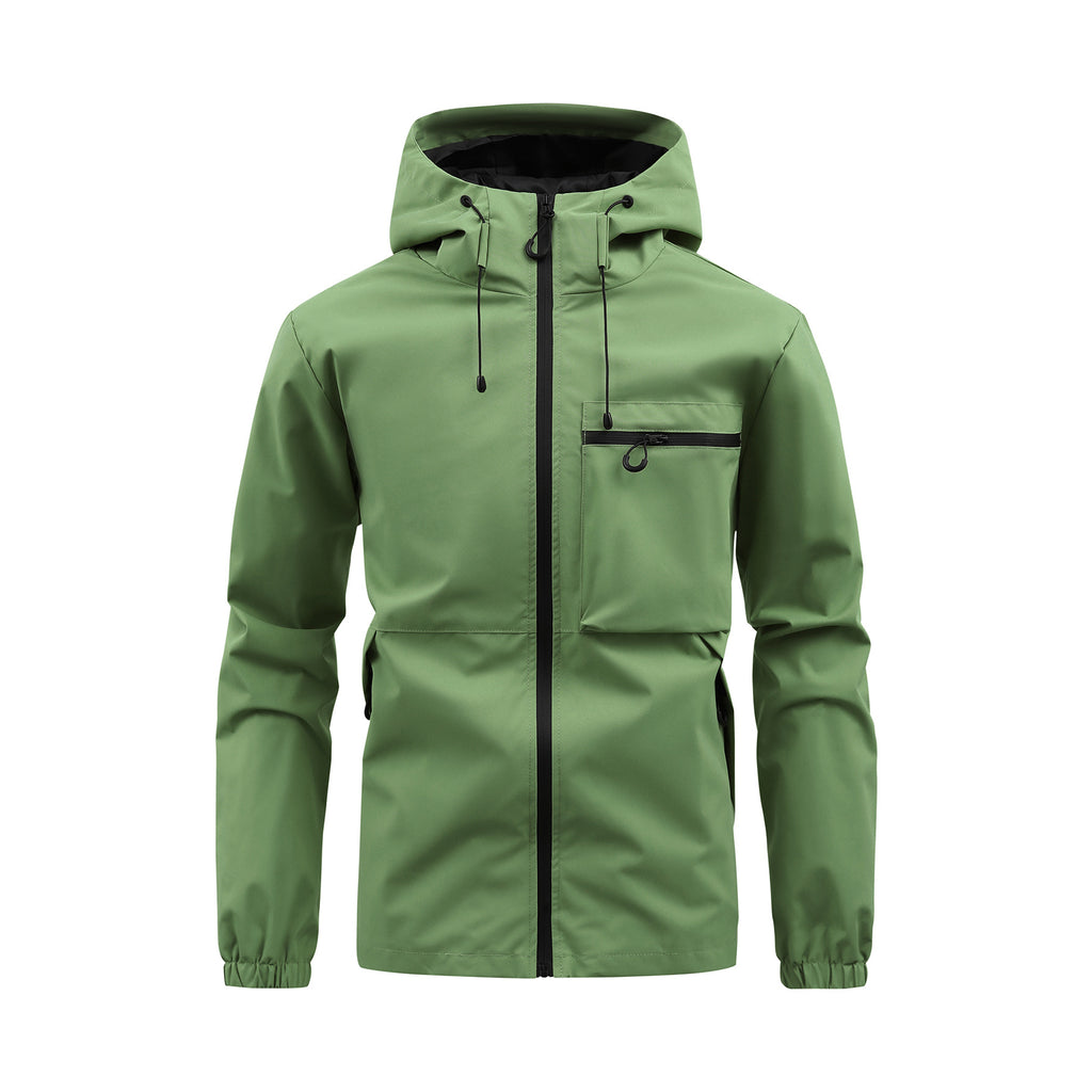 Tobias Robinson | Hooded Zip-Up Utility Jacket in Army Green