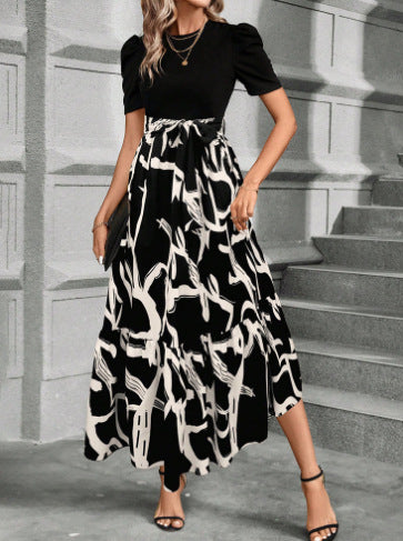 Marigold Hensley | Floral Print Maxi Dress with Puff Sleeves
