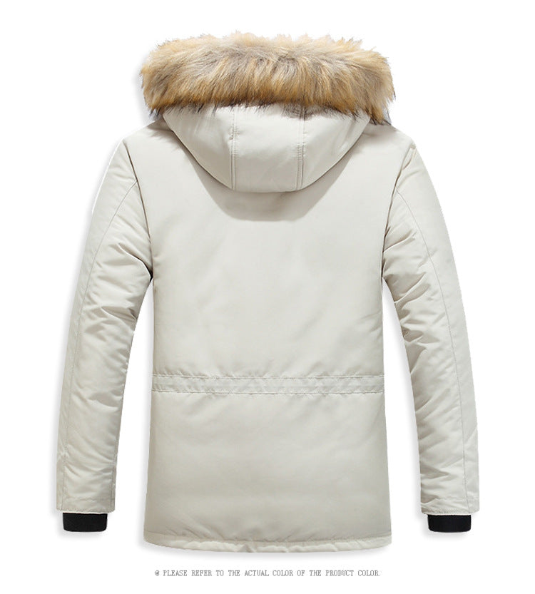 Miles Cavendish | Mustard Padded Mens Jacket With Fur-Trim Hood