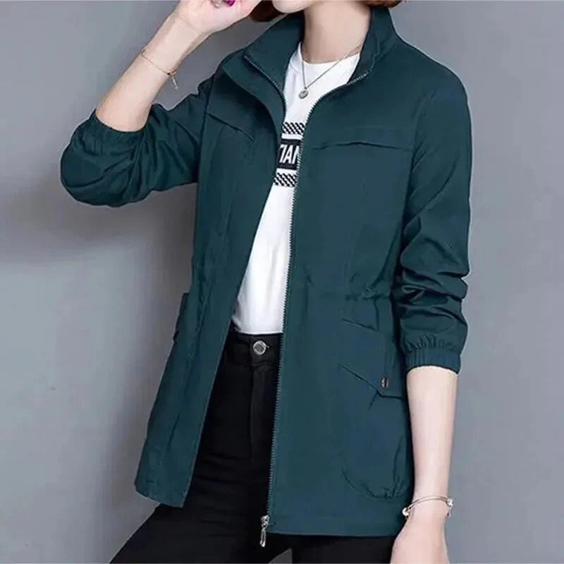 Katherine Ellingham | Khaki Drawstring Waist Windbreaker Jacket