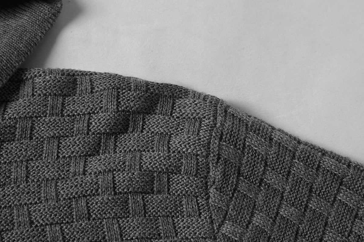 Jasper Coldwell | Textured Knit Hoodie With Drawstring Hood