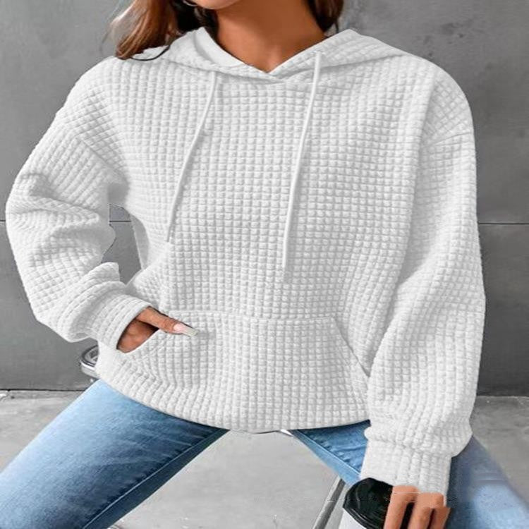 Lydia Cross | Waffle Knit Hoodie With Drawstring Detail