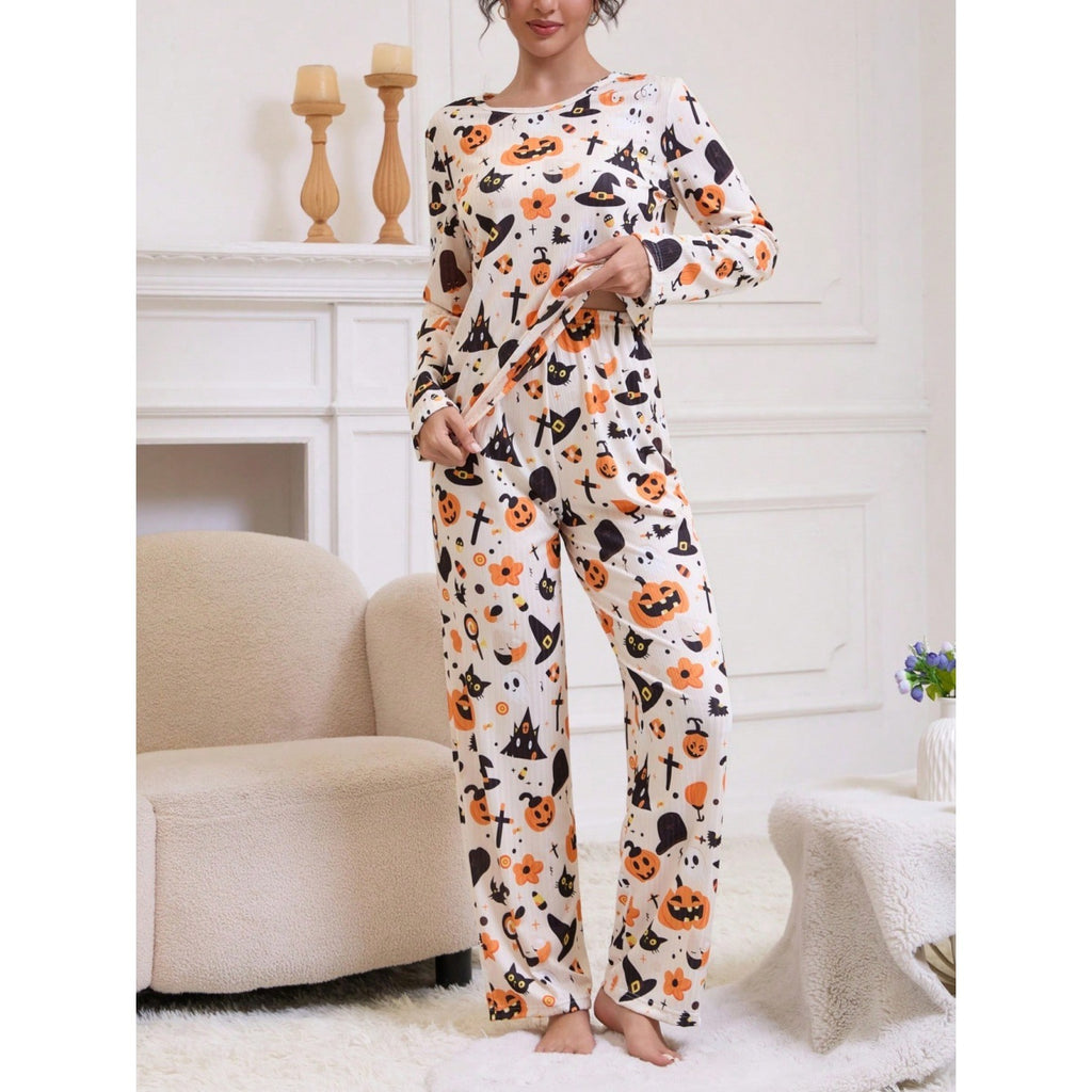 Bridget Coombes | Pumpkin Print Halloween Pyjama Set