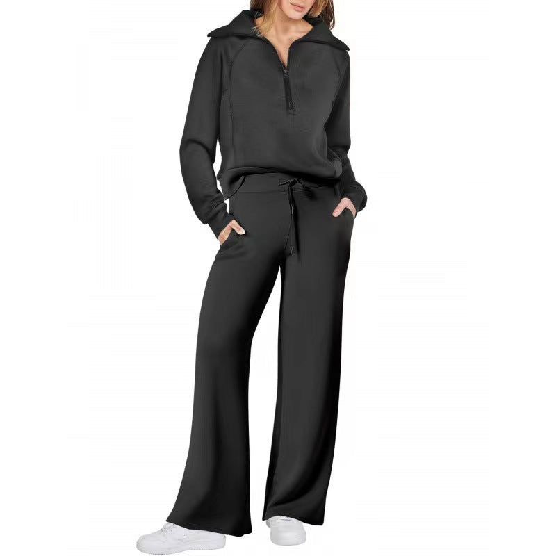 Harriet Griffiths | Half-Zip Hoodie & Wide-Leg Trousers Co-ord Set