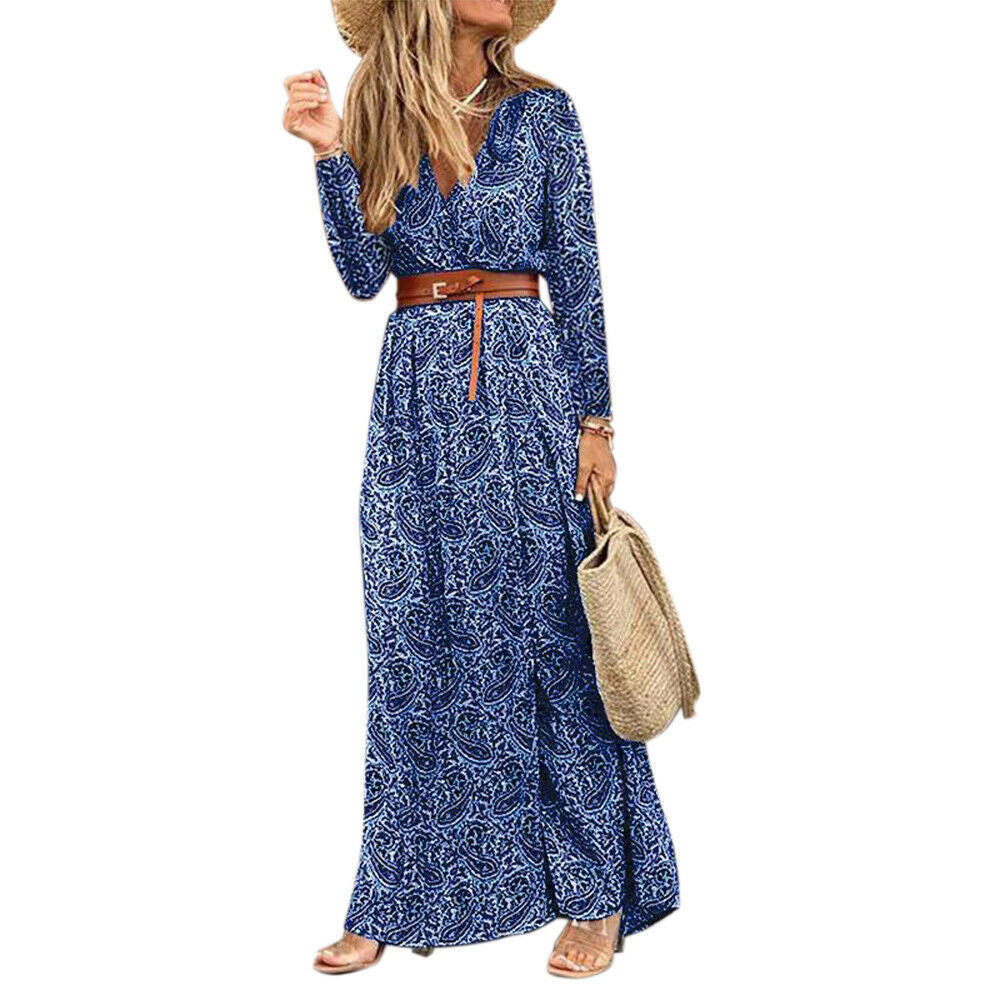 Daisy Merton | Paisley Print Maxi Dress With Wrap Front