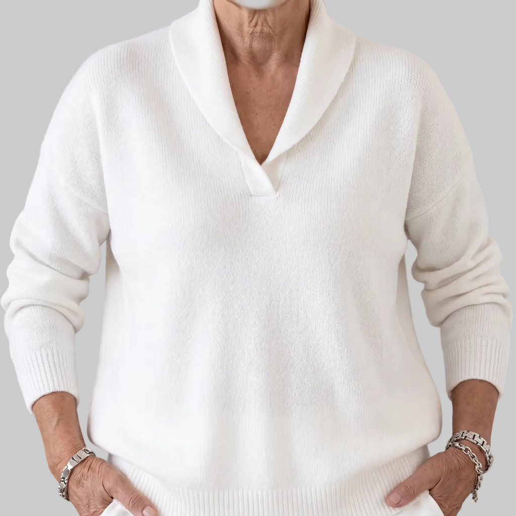 Relaxed Fit Shawl Collar Knit Jumper