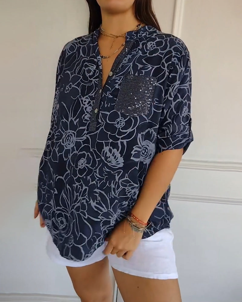 Imogen Sutcliffe | Floral Print Blouse With Roll-Up Sleeves