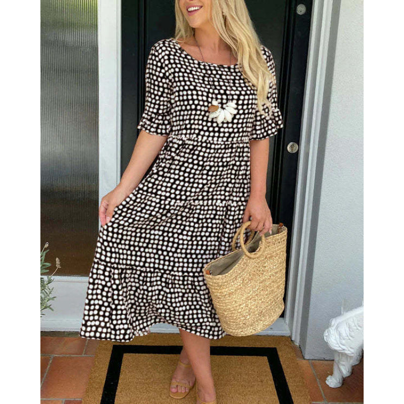 Phoebe Kingsley | Polka Dot Tiered Midi Dress