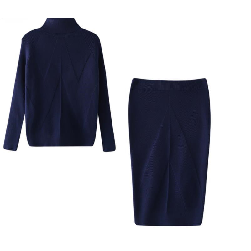 Edith Clarke | Turtleneck Knit Sweater & Midi Skirt Set