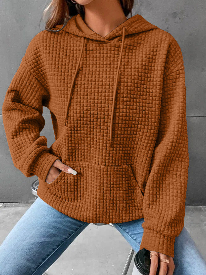 Lydia Cross | Waffle Knit Hoodie With Drawstring Detail