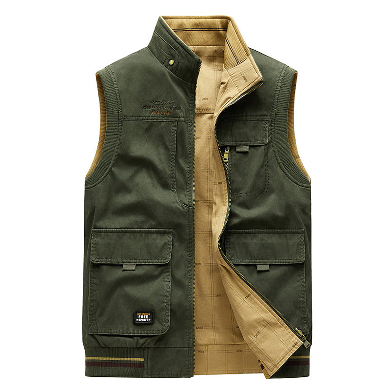 Nigel Ashbourne | Cotton Multi-Pocket Utility Vest for Men