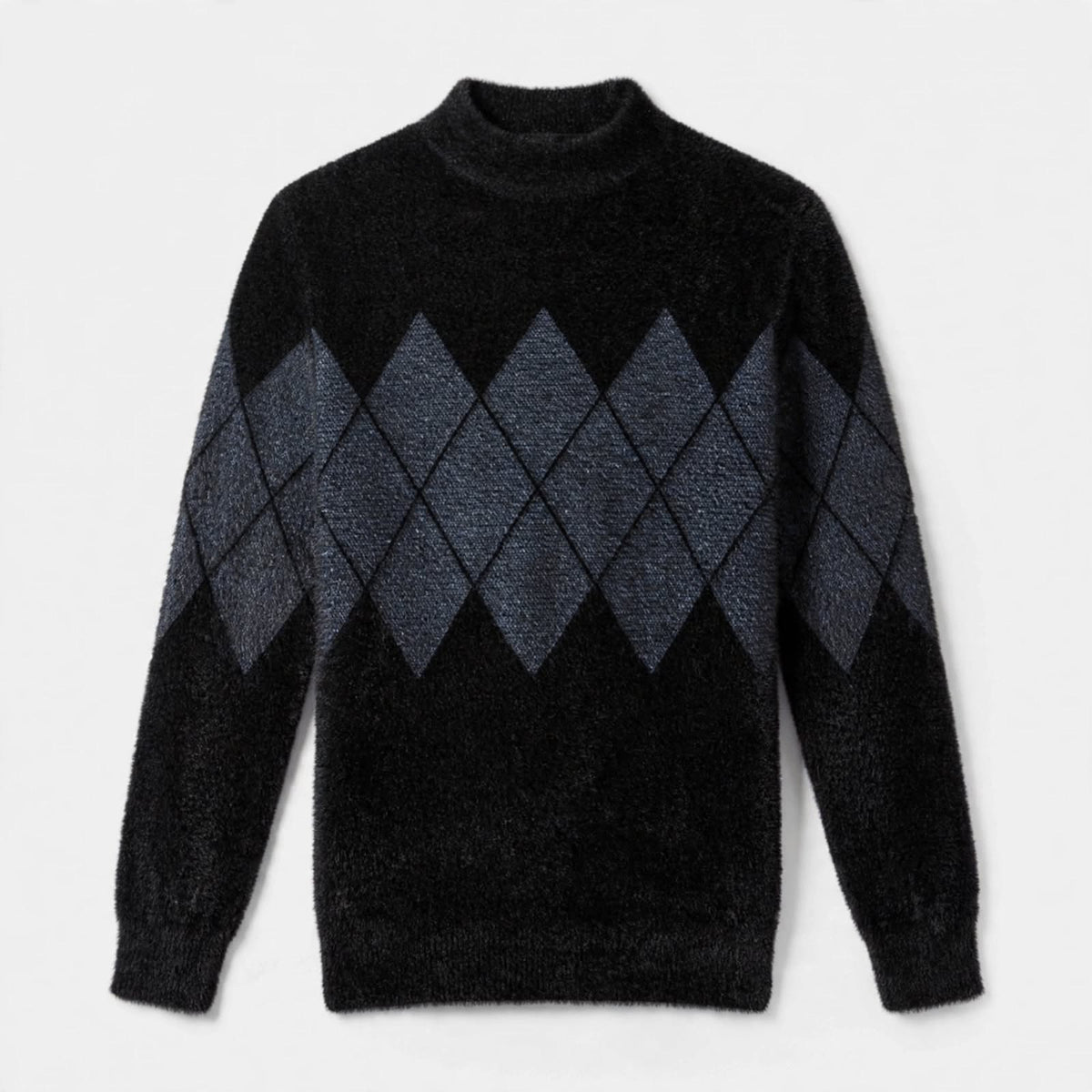 Edward Marchbanks | Argyle Mock Neck Sweater For Men
