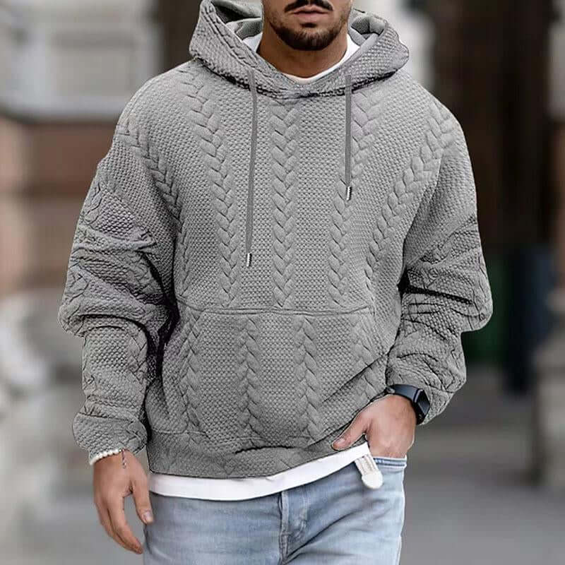 Desmond Whitfield | Grey Cable Knit Hoodie