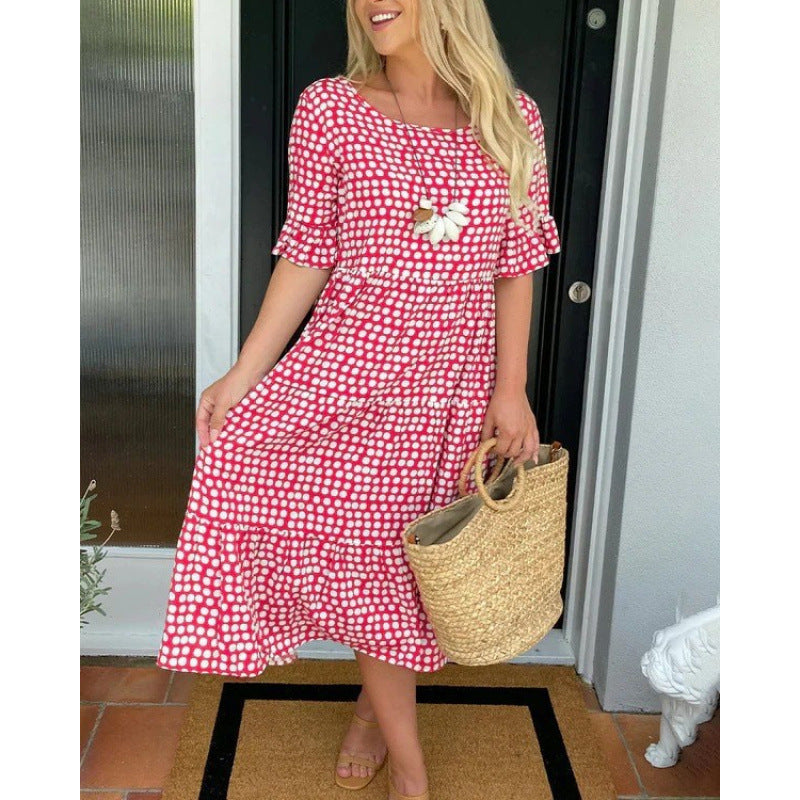 Phoebe Kingsley | Polka Dot Tiered Midi Dress