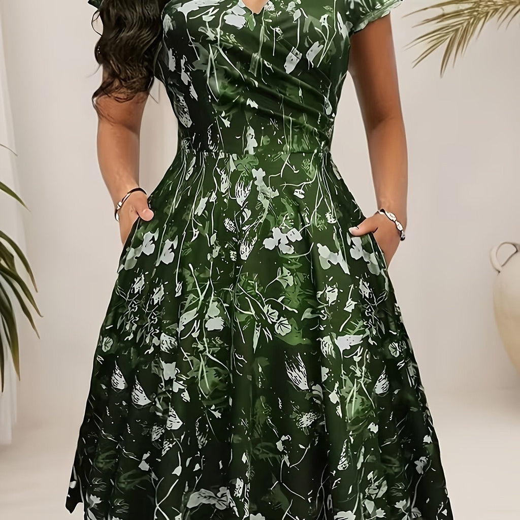 Harriet Blackwood | Floral A-Line Midi Dress With Pockets
