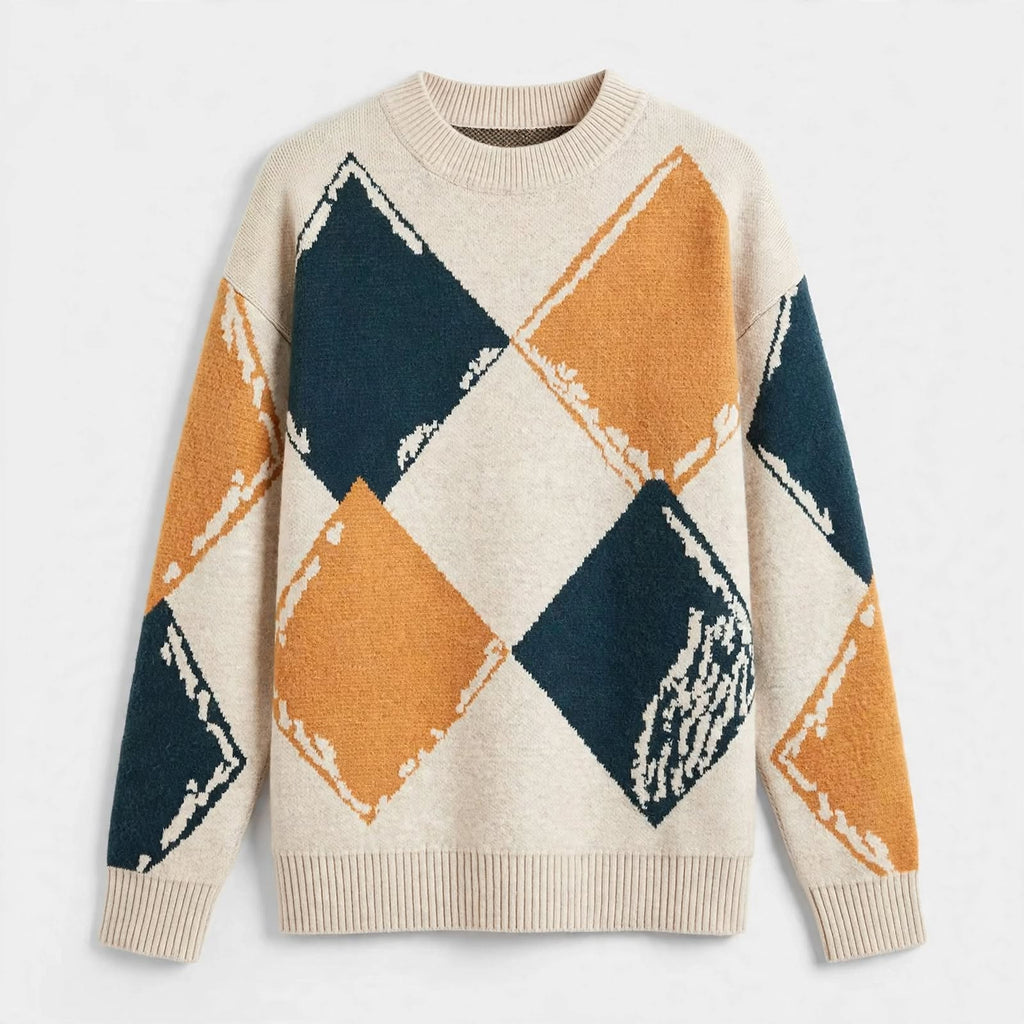 Barnaby Winslow | Round Neck Argyle Sweater