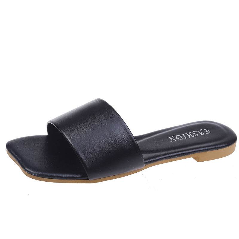 Marina Fletcher | Cream Flat Slide Sandals For Women