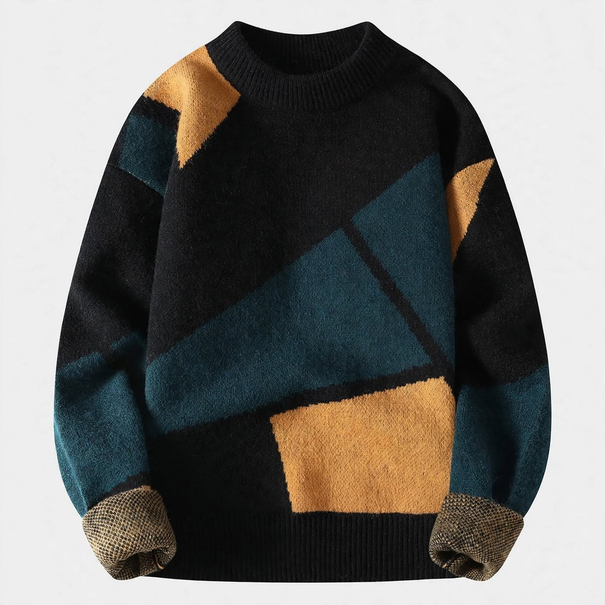 Oliver Standish | Colour Block Knitted Sweater For Men