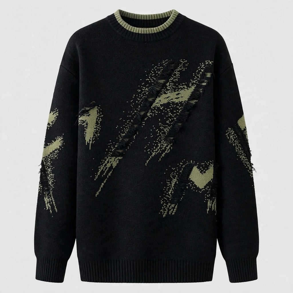 Nathaniel Sinclair | Distressed Knit Crew Neck Sweater For Men
