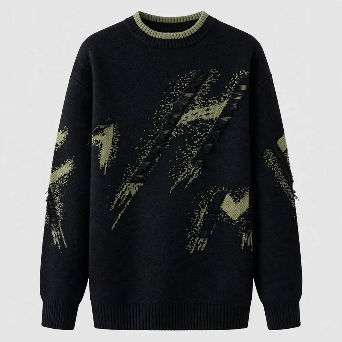 Nathaniel Sinclair | Distressed Knit Crew Neck Sweater For Men