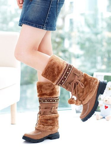 Penelope Hill | Pink Faux Fur Snow Boots