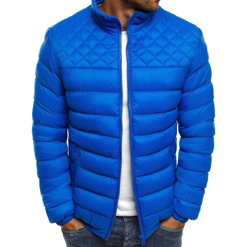 Jasper Morris | Quilted Stand Collar Puffer Jacket for Men