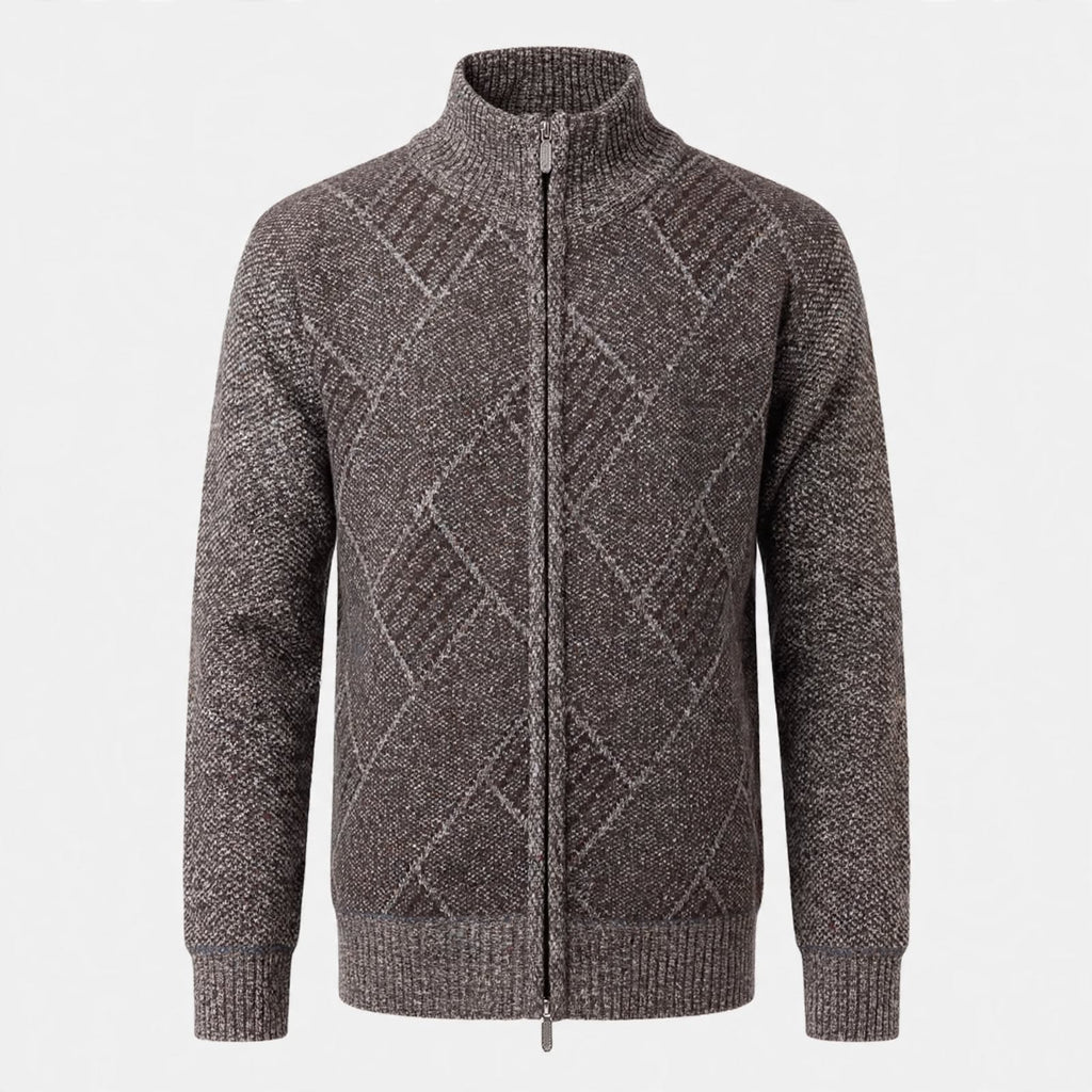 Graham Pritchard | Textured Knit Zip-Up Sweater For Men
